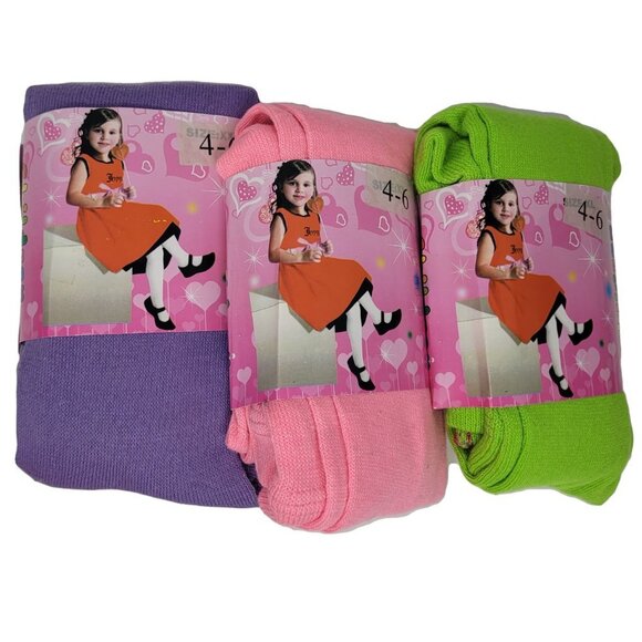 Bundle of Girls' Winter / School Tights, Variety of Colors, 3 pairs, size 4-6 - Picture 5 of 7